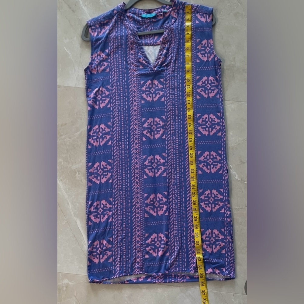 Tori Richard Dress Size Small Pink Purple Sleeveless Modal Spandex Pullover - Picture 2 of 8
